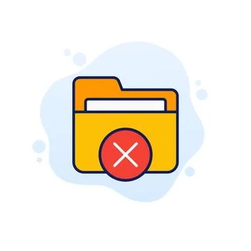 No access to folder icon with outline Stock Illustration