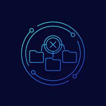 No access to folders icon, linear design Stock Illustration