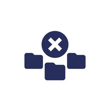 No access to folders icon on white Stock Illustration