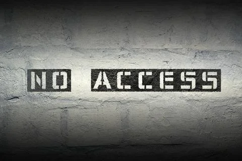 No access GR no access exclamation stencil print on the grunge white brick... 写真素材
