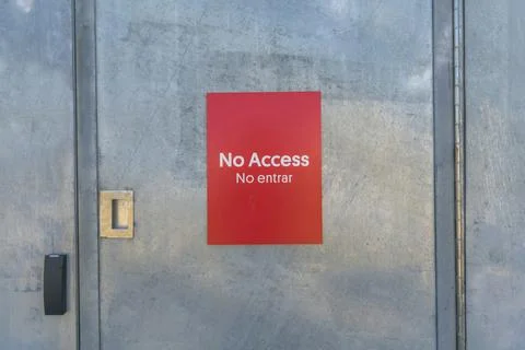 No Access signage on the door of a building at Waterloo Park Austin Texas Stock Photos