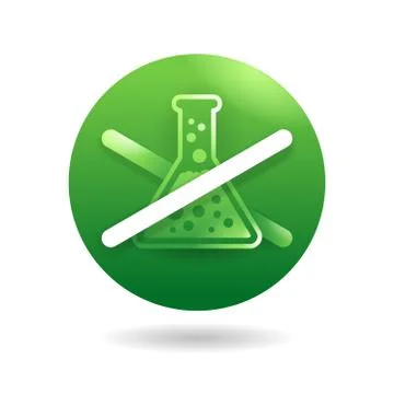 No additives 3D icon with lab tube Stock Illustration