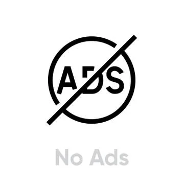 No Ads icon. Editable Vector Outline. Stock-Illustration