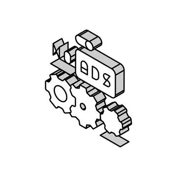 No ads setting isometric icon vector illustration Stock Illustration