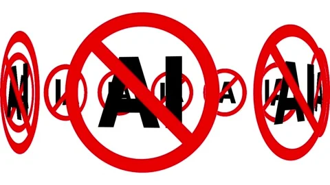 No AI Sign Animation - Prohibited Artificial Intelligence Symbol 스톡 동영상 336456264