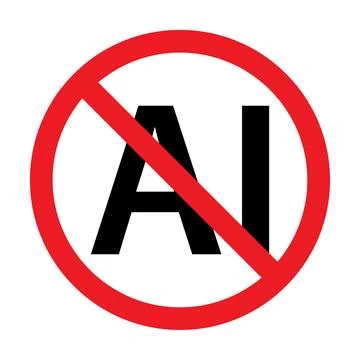 No AI sign icon vector for graphic design, logo, website, social media, mob.. Stock Illustration