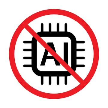 No AI sign icon vector for graphic design, logo, website, social media, mob.. Stock Illustration