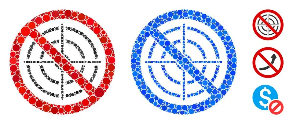No Aim Composition Icon of Round Dots Stock Illustration