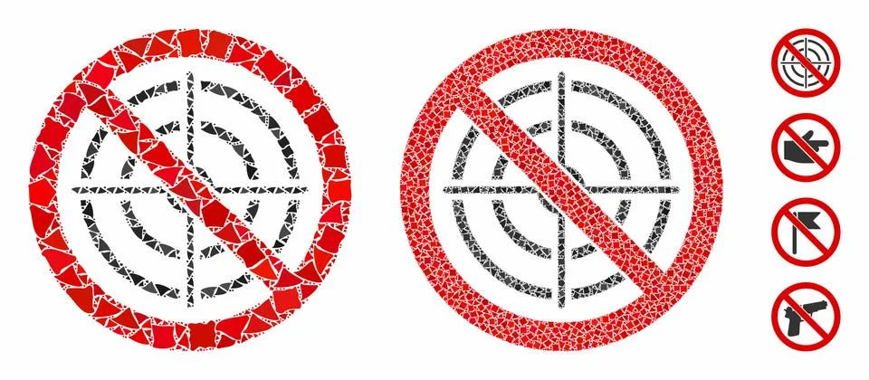 No aim Mosaic Icon of Trembly Parts Stock Illustration