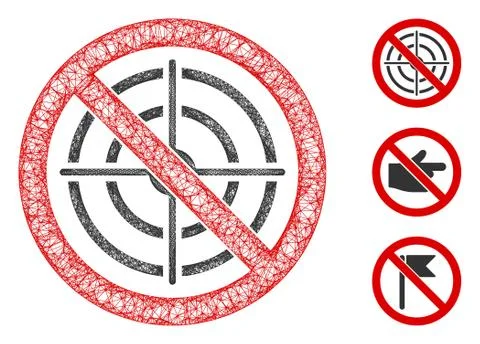 No Aim Polygonal Web Vector Mesh Illustration Stock Illustration