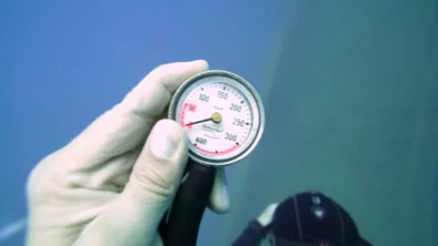 No Air Left Underwater While Scuba Diving 4k Stock Footage 143530815