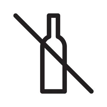 No alchohol outline icon. Vector graphics Stock Illustration