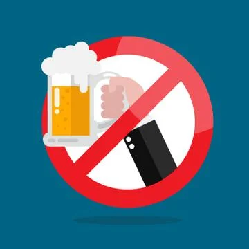 No alcohol allowed sign Stock Illustration