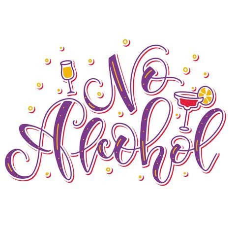 No Alcohol design template, vector illustration with doodle glasses Stock-Illustration