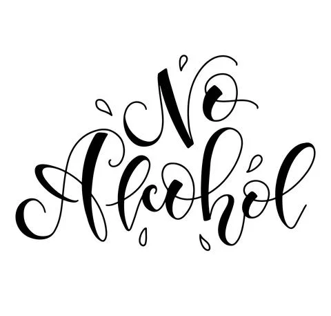 No Alcohol design template, vector illustration with black lettering Illustrazione stock
