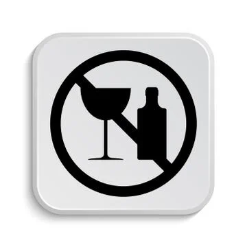 No alcohol icon. Internet button on white  background.. Stock Illustration
