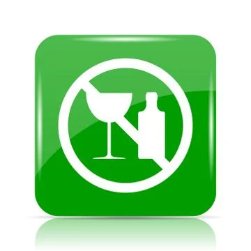 No alcohol icon. Internet button on white background.. Stock Illustration