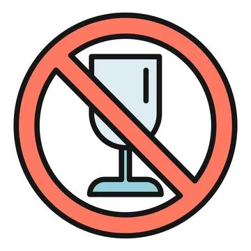 No alcohol warning sign indicating prohibition of consumption Stock Illustration