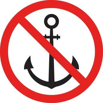 No anchor caution sign. Stock Illustration