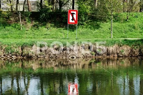 No anchoring prohibition sign in Germany Stock Photos