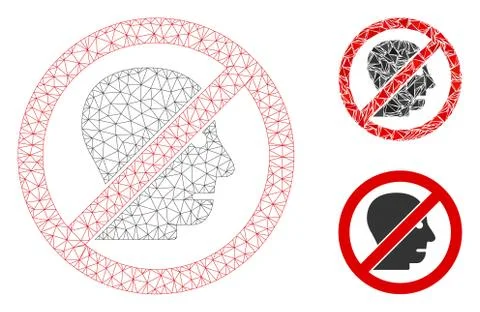 No Angry Person Vector Mesh 2D Model and Triangle Mosaic Icon Stock Illustration