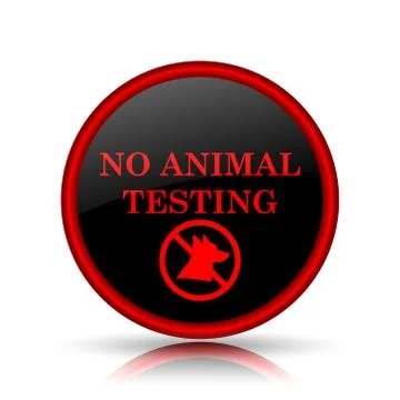 No animal testing icon. Internet button on white background.. Stock Illustration