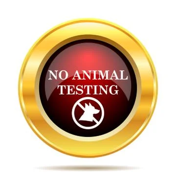 No animal testing icon. Internet button on white background.. Stock Illustration