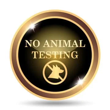 No animal testing icon. Internet button on white background.. Stock Illustration