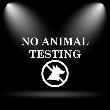 No animal testing icon. Internet button on black background.. Stock Illustration