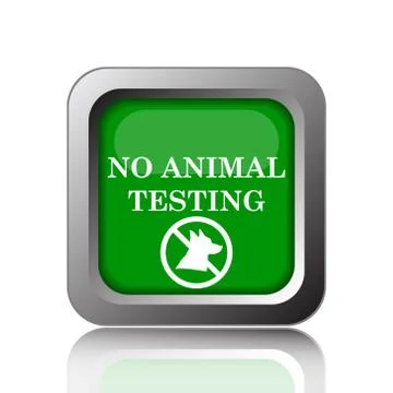 No animal testing icon. Internet button on black background.. Stock Illustration