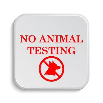 No animal testing icon. Internet button on white background.. Stock Illustration