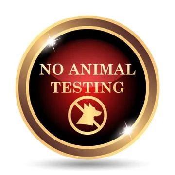 No animal testing icon. Internet button on white background.. Stock Illustration