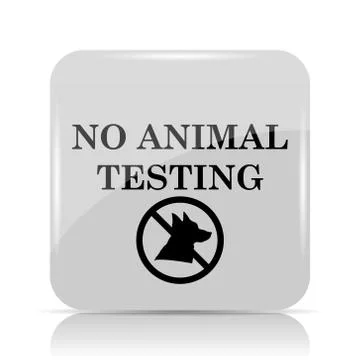 No animal testing icon. Internet button on white background.. Stock Illustration