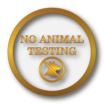 No animal testing icon. Internet button on white background.. Stock Illustration