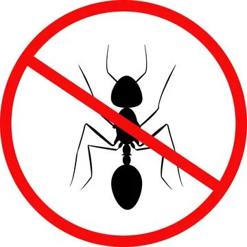 No Ant icon, Not allowed insects icon, home insect, stop Ant icon, Red proh.. Stock Illustration