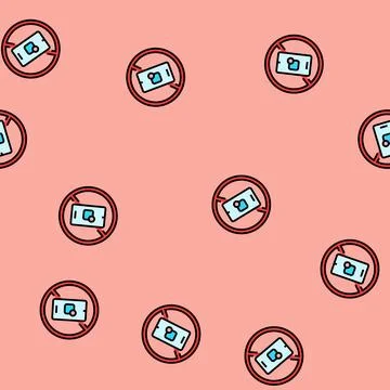 No app required label product caution vector seamless pattern Ilustración de archivo