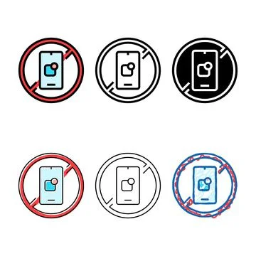 No app required minimal label product caution color icon vector Stock Illustration