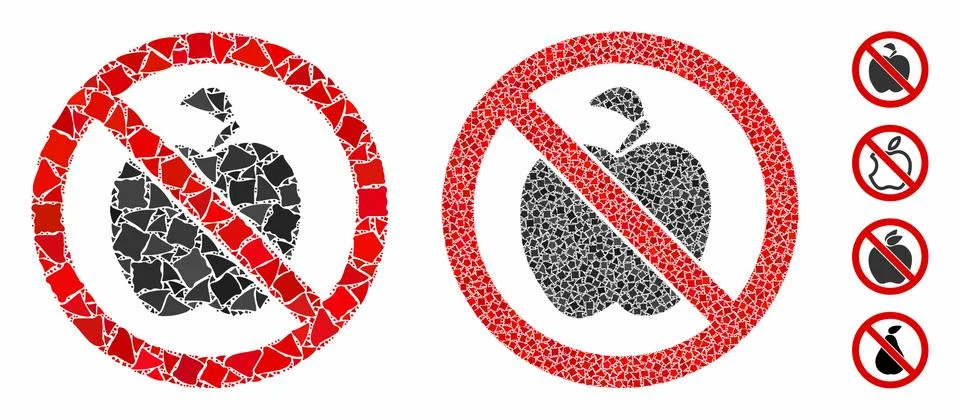 No apple fruit Composition Icon of Joggly Elements Stockillustratie