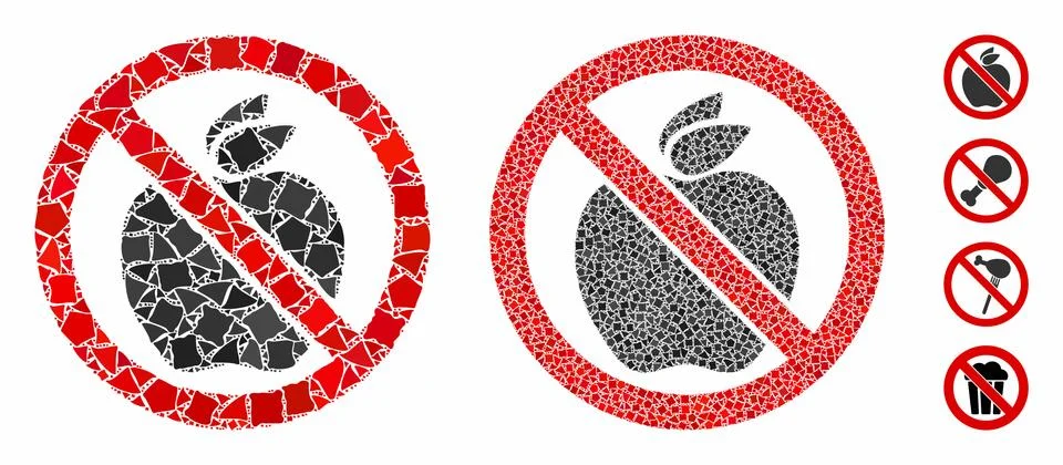 No apple Mosaic Icon of Bumpy Pieces Stock Illustration