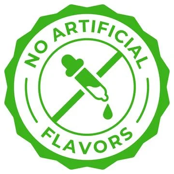 No artificial flavors label vector icon illustration. No additive flavors g.. Stock Illustration