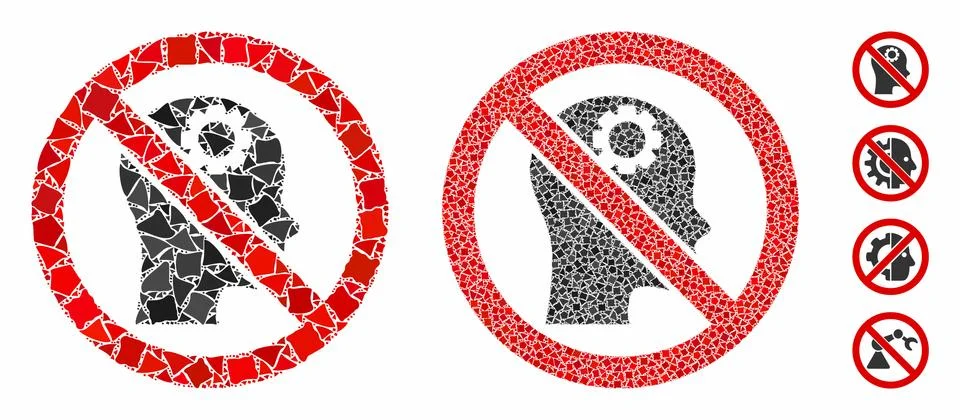 No artificial intelligence Mosaic Icon of Tuberous Pieces Stock Illustration