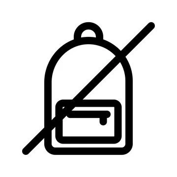 No backpack line icon. Vector graphics Stock Illustration