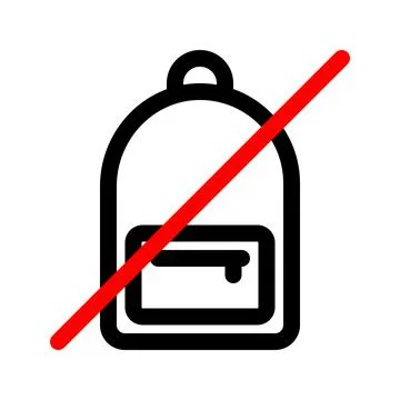 No backpack line icon. Vector graphics Stock Illustration