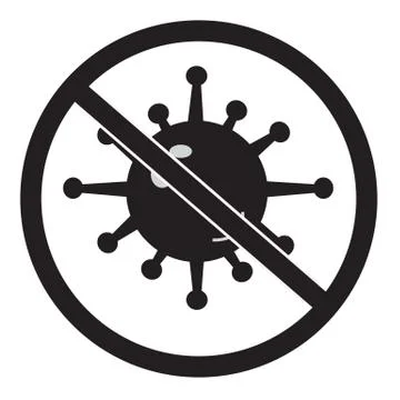 No bacteria icon on white background. no virus sign. flat style. antibacteria 스톡 일러스트