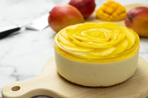 No bake mango cheesecake Foto stock