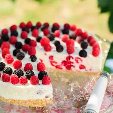 No-bake Raspberry Cheesecake Stock Photos