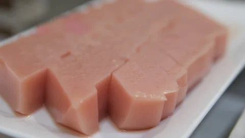 No baked raspberry cheesecake or raspberry cream mousse cake with jelly and Stock Footage 310155821