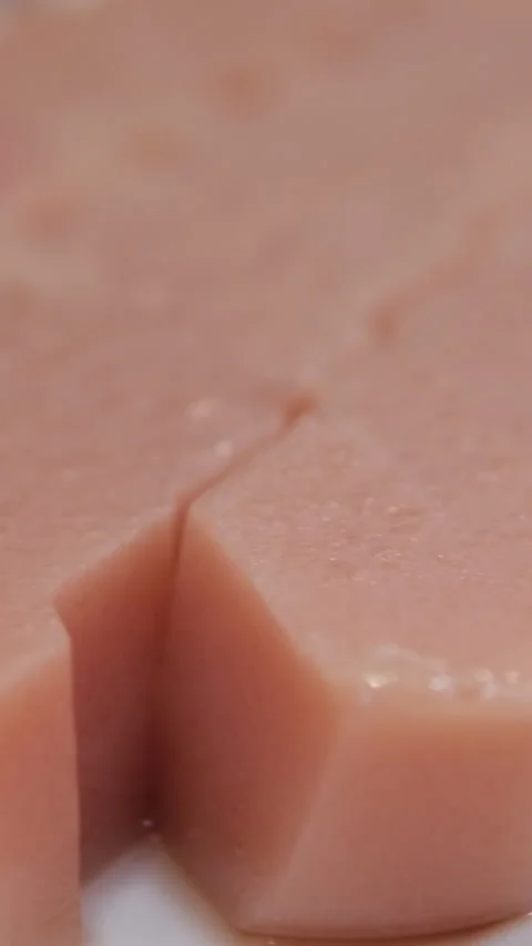 No baked raspberry cheesecake or raspberry cream mousse cake with jelly and Stock Footage 310156088