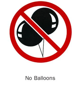 No balloons allowed, isolated on white background Stock Illustration