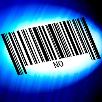 No - barcode with blue Background Illustrazione stock